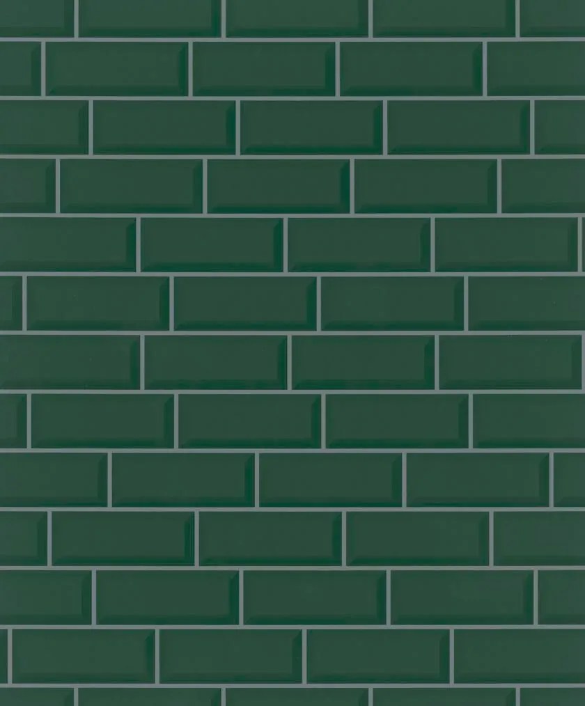 Vinil Tapéta A Konyhába Zöld Tégla 3D Hatás