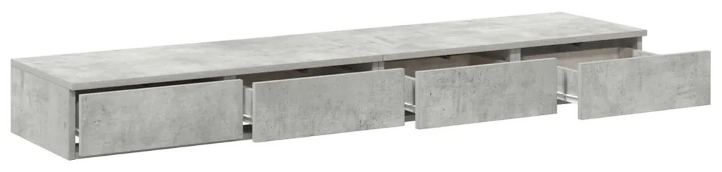 Ágyfiókok fiókkal Beton szürke 135 x 36.5 x 16.5 cm Faanyag