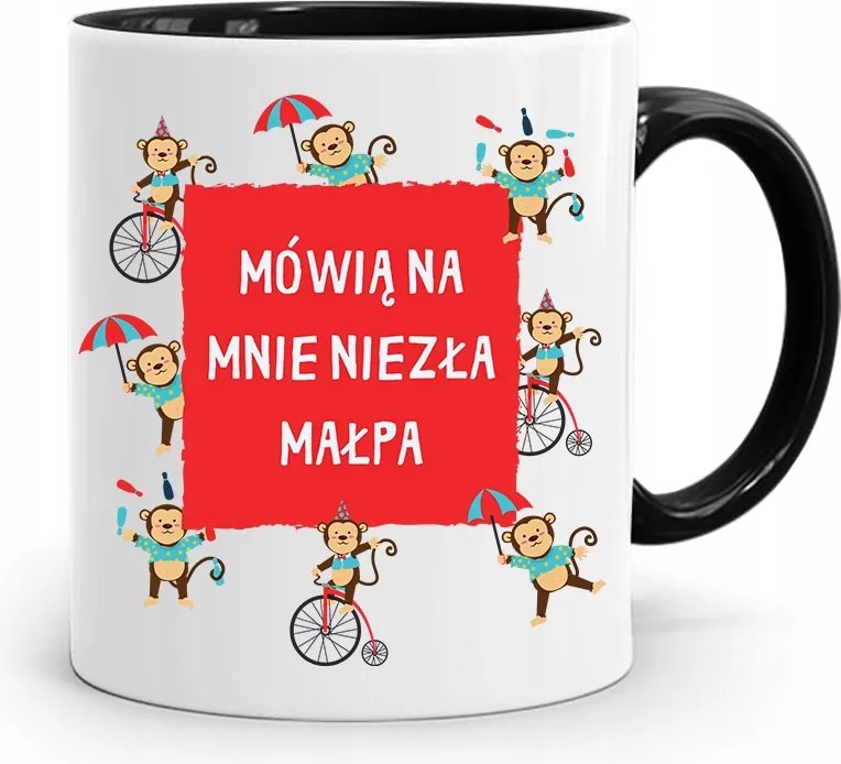 Bögre Fekete Vicces Majomnak Hívnak fényképes nyomattal