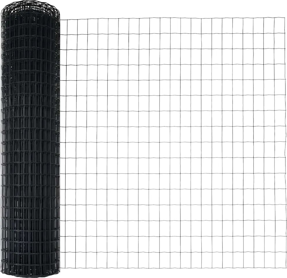 vidaXL Európai Kerítés Szürke 1 x 25 m PVC-bevonatú vas