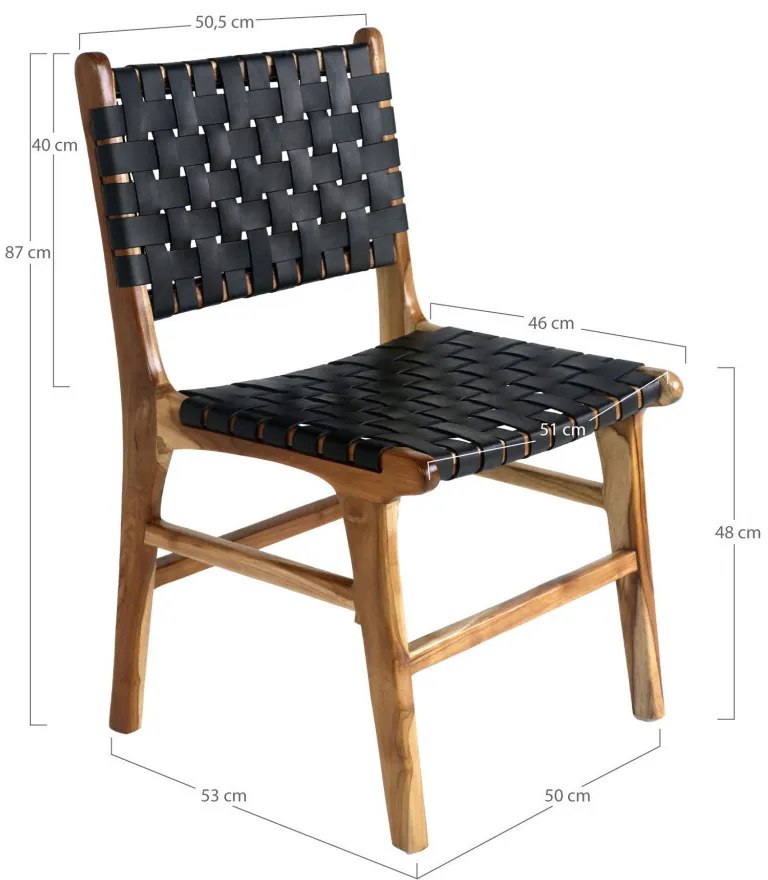Perugia étkezőszék fa fekete