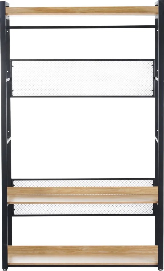 Polcállvány polcokkal, tölgy/fekete, KILOS NEW TYP 2