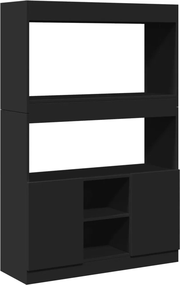 vidaXL fekete szerelt fa magasszekrény 92 x 33 x 140 cm