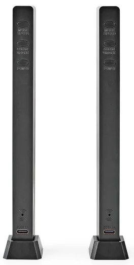 Nedis GALDP110BK - 2x LED RGB asztali lámpa, tölthető, 250 mAh