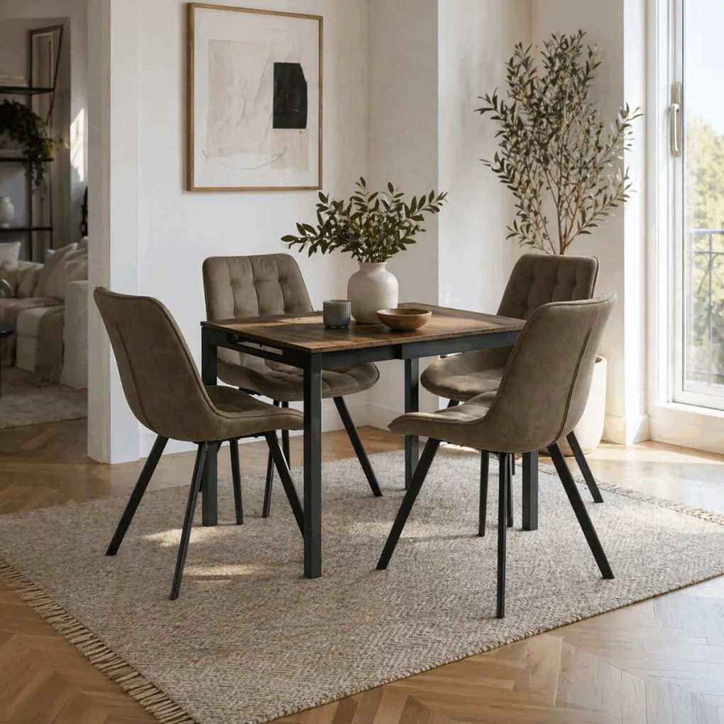Étkezőasztal bővíthető 60–90 × 60 cm melamin öreg fa GDT-206 OLW2