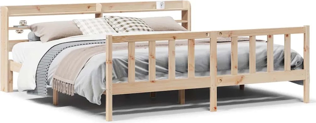 vidaXL tömör fenyőfa ágy matrac nélkül 200 x 200 cm