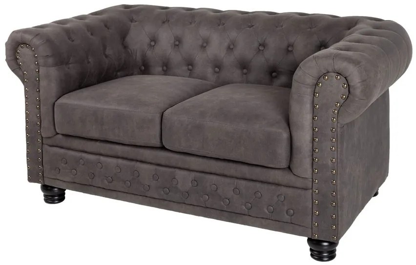 Kettes kanapé Chesterfield II 150 cm antik szürke