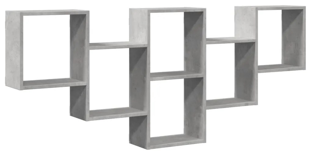 betonszürke szerelt fa fali polc 159 x 18 x 66 cm