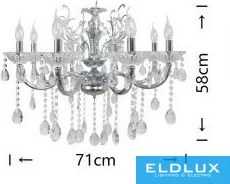ELDLUX A19-A Kristály Csillár IP20