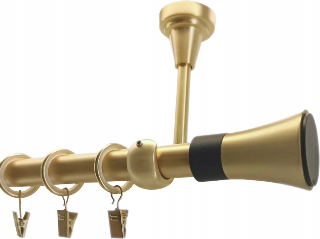 Függönykarnis Szimpla Mennyezeti 19mm MIX Végű Sárgaréz Matt 300cm galvanizált