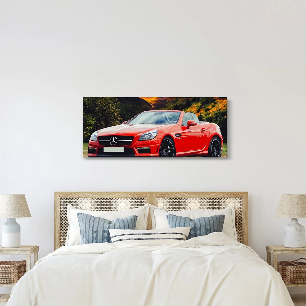 Kép - piros Mercedes (120x50 cm)