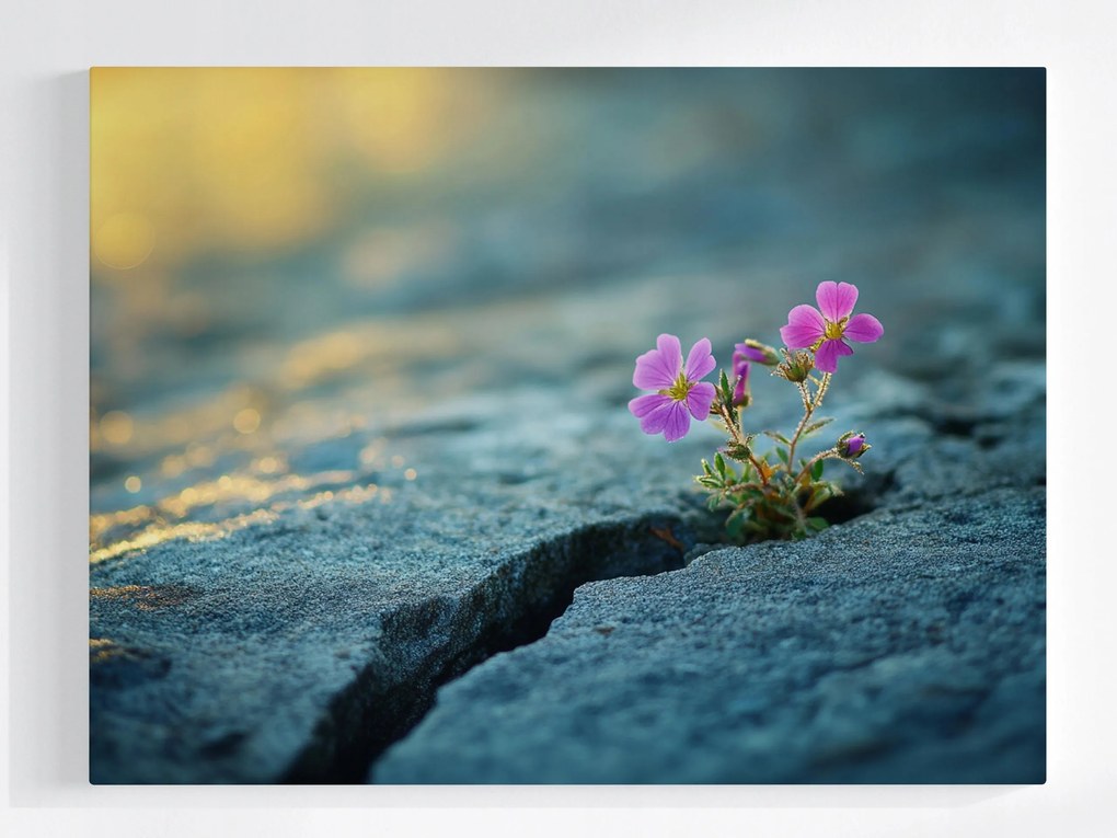 Poszter Makró Virág Szikla Kő Rés Természet 100x75
