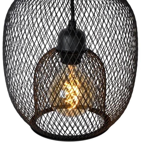 Lucide 78396/01/30 - Csillár zsinóron JERREL 1xE27/40W/230V fekete