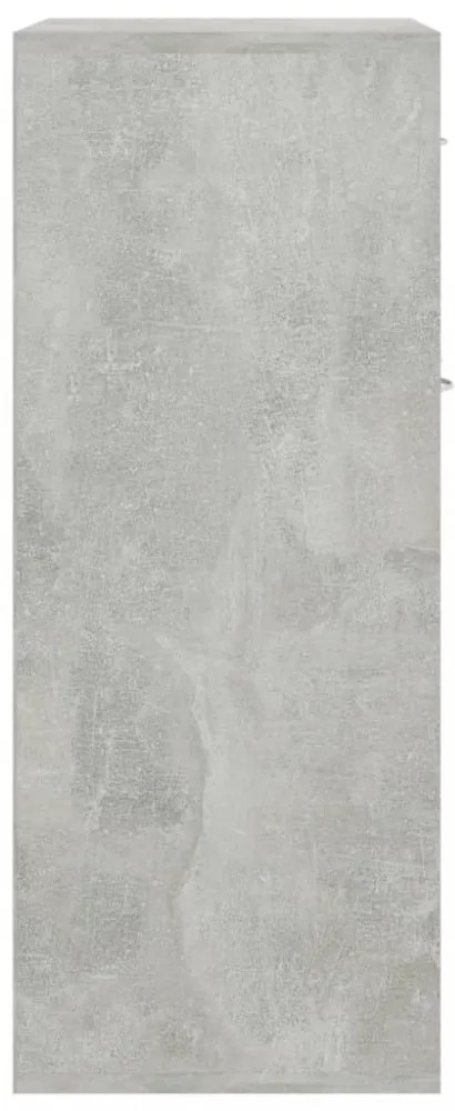 betonszürke szerelt fa tálalószekrény 60 x 30 x 75 cm