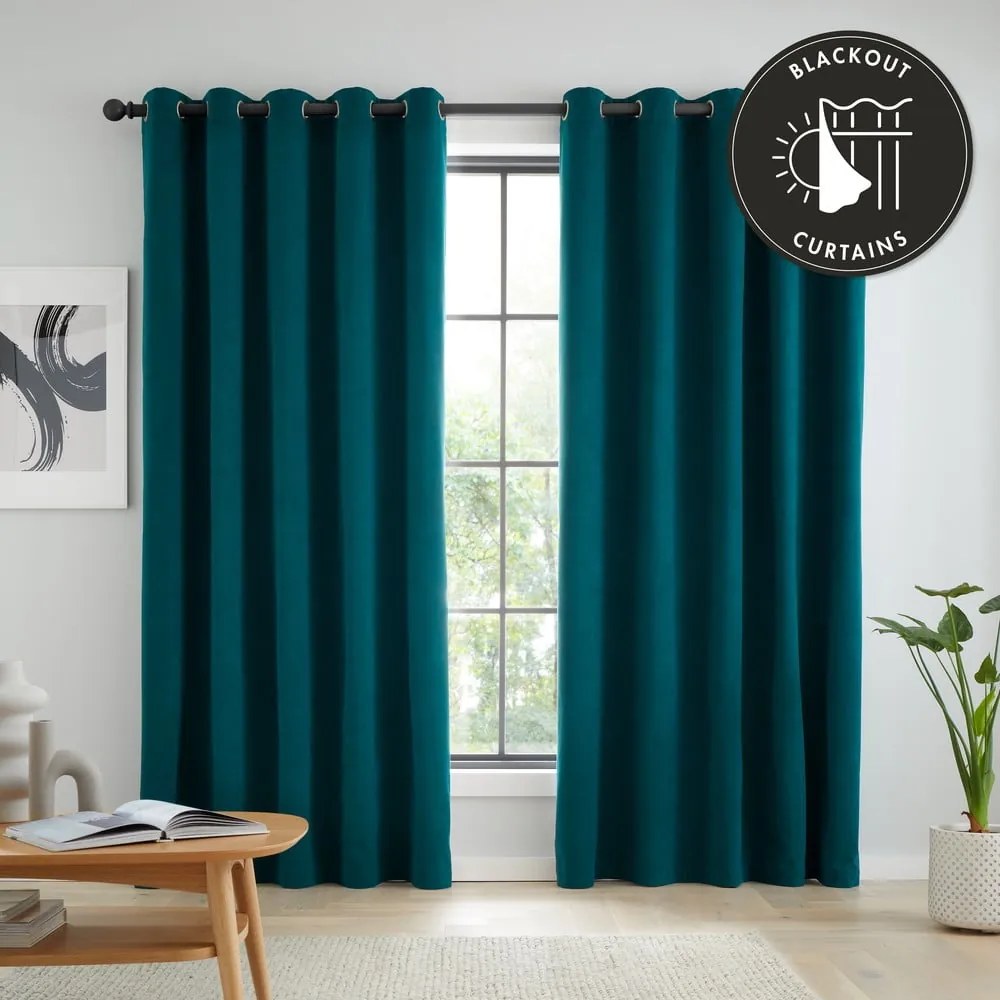 Türkiz sötétítő függöny szett 2 db-os 229x229 cm Wilson – Catherine Lansfield