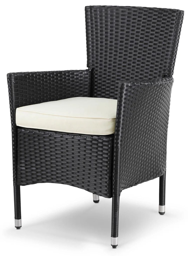 Casaria® 2 db rattan szék - fekete