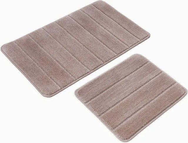 Barna fürdőszobai kilépő szett 2 db-os 50x80 cm Yeni Cizgli – Foutastic