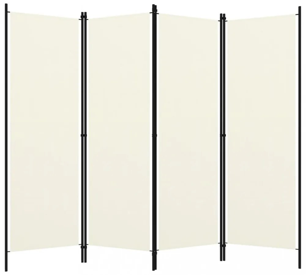 fehér 4 paneles paraván 200 x 180 cm