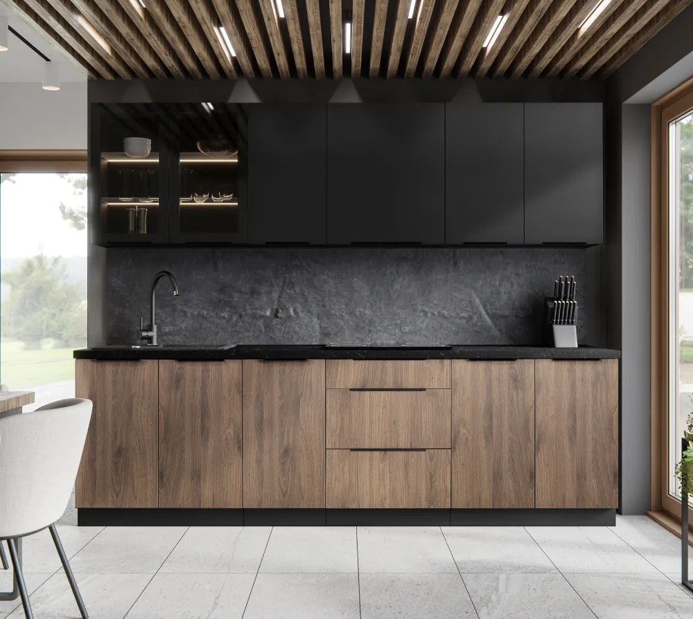 Felső szekrény, fekete, SIBER 45 G-72 1F