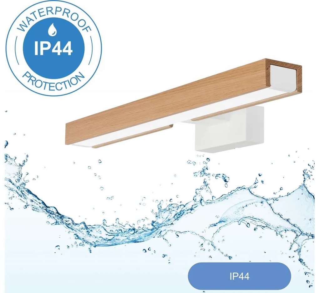 Brilagi- LED Fürdőszobai tükörmegvilágítás WOODY MIRROR LED/8W/230V IP44 tölgy/fehér 8590828607465