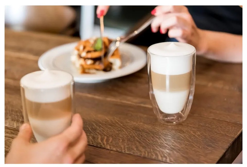 Üveg duplafalú bögre szett lattéhoz 6 db-os 350 ml – Vialli Design