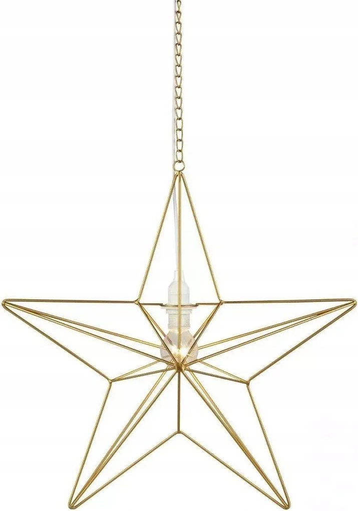 Karácsonyi dekoráció lógó világító arany csillag ablakpárkányra Tjusa XX