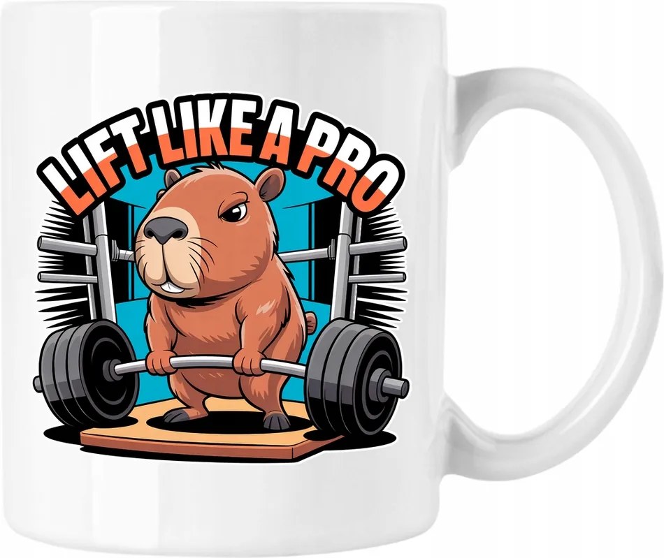 Kapibara edzőtermi bögre 1 fehér 330ml