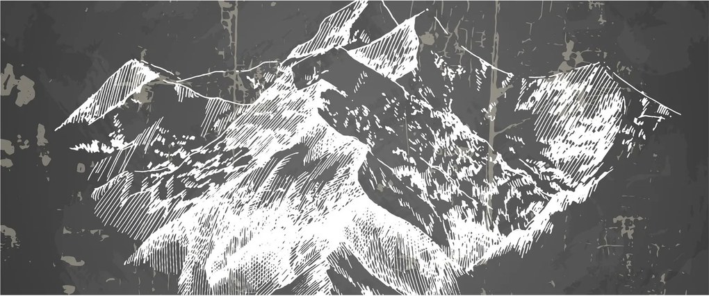Kép - Hegyek illusztrációja (120x50 cm)