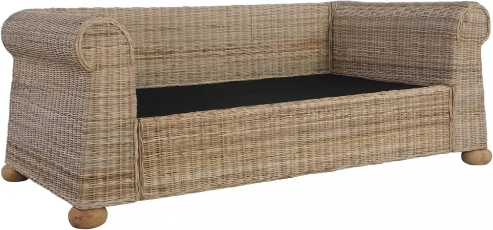 2 részes természetes rattan kanapészett párnákkal