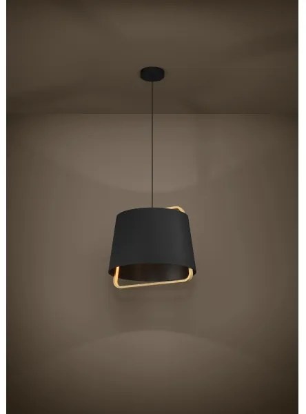 Eglo 390185 - Csillár zsinóron CAMALOZA 1xE27/40W/230V fekete