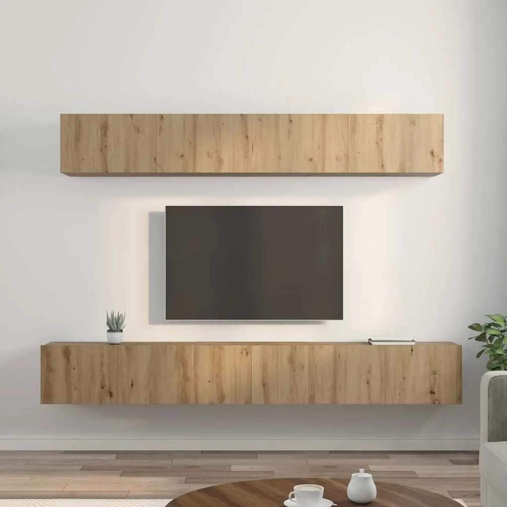 TV Szekrény Szett 5 pcs kézműves tölgy 80 x 30 x 30 cm Közepes