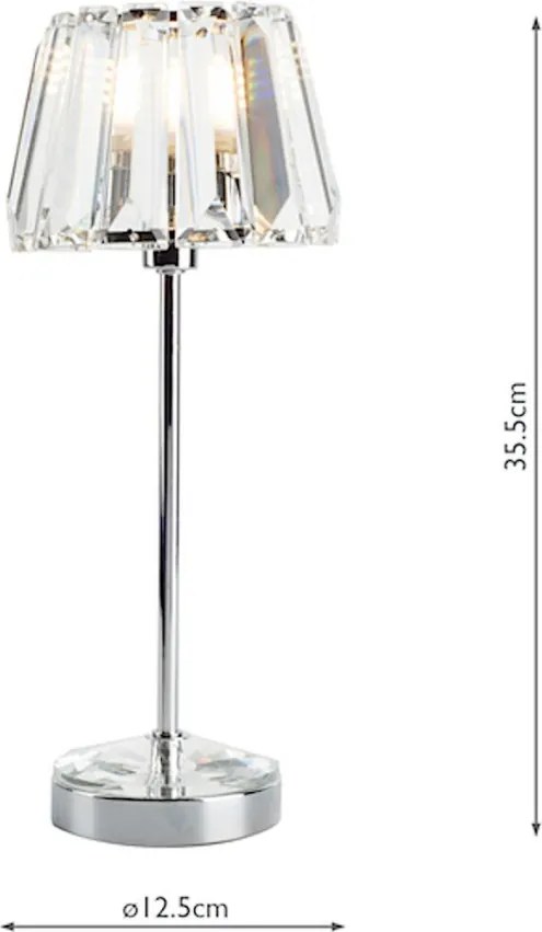 LAURA ASHLEY 3437199-Q CAPRI Kristály Asztali lámpa Fehér, Csiszolt króm G9 IP20