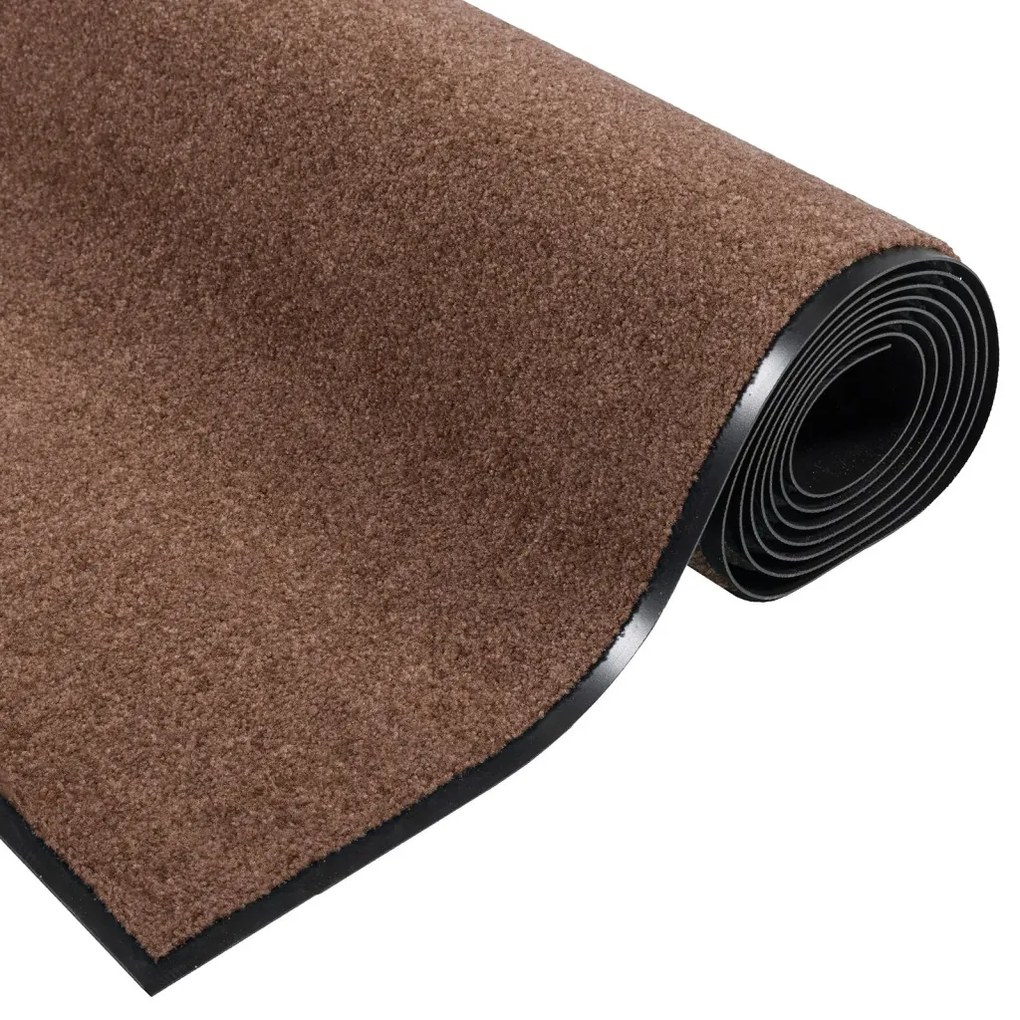 Ajtószőnyeg Barna és fekete 120 x 250 cm Polipropilén és vinil