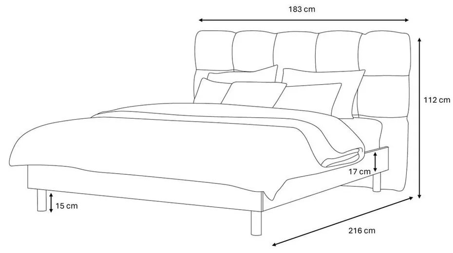 Bézs kárpitozott franciaágy ágyráccsal 160x200 cm Kumo – Bobochic Paris