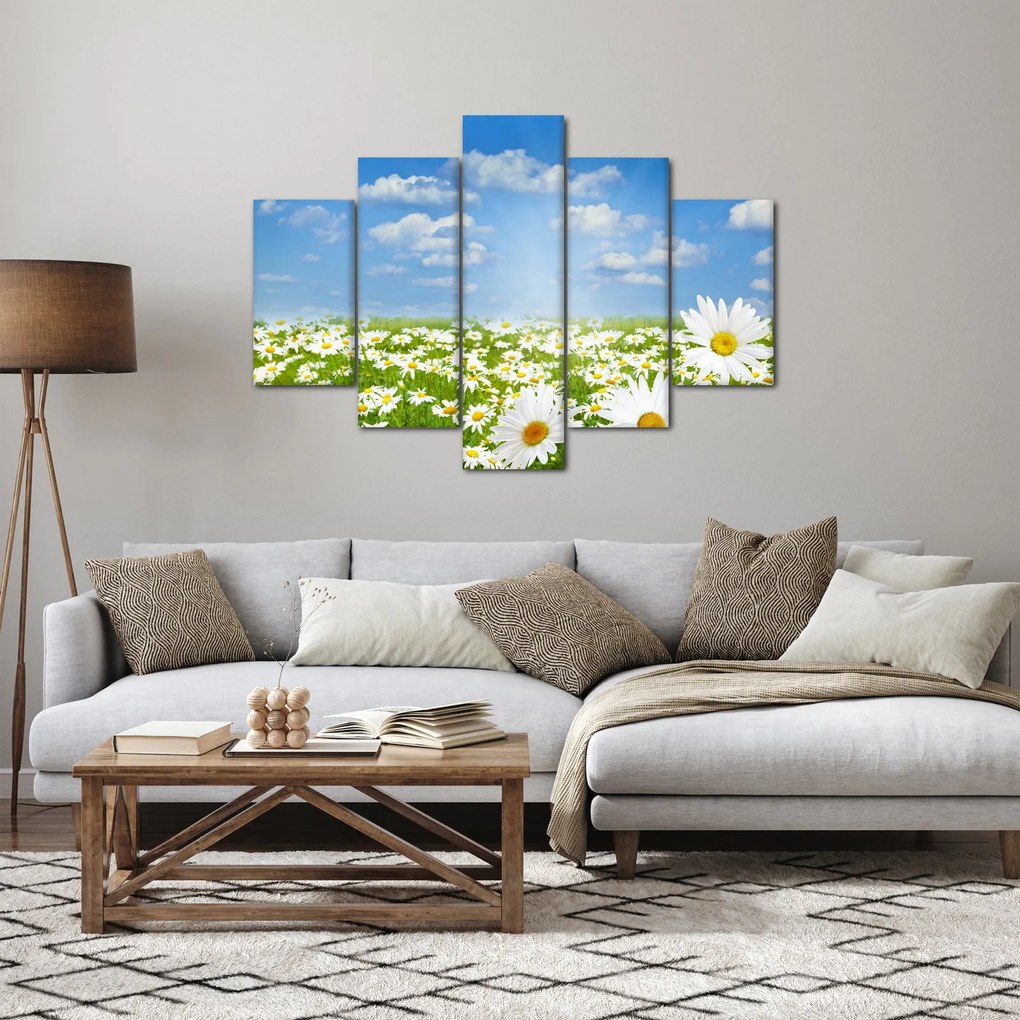 A virágzó rét százszorszépekkel képe (150x105 cm)