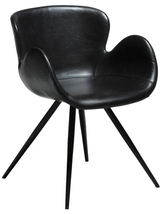 Fekete kárpitozott karfás étkezőfotel Gaia – DAN-FORM Denmark
