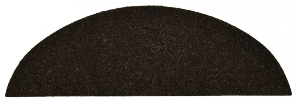 15 db öntapadós lépcsőszőnyeg 56 x 17 x 3 cm sötétbarna félkör alakú
