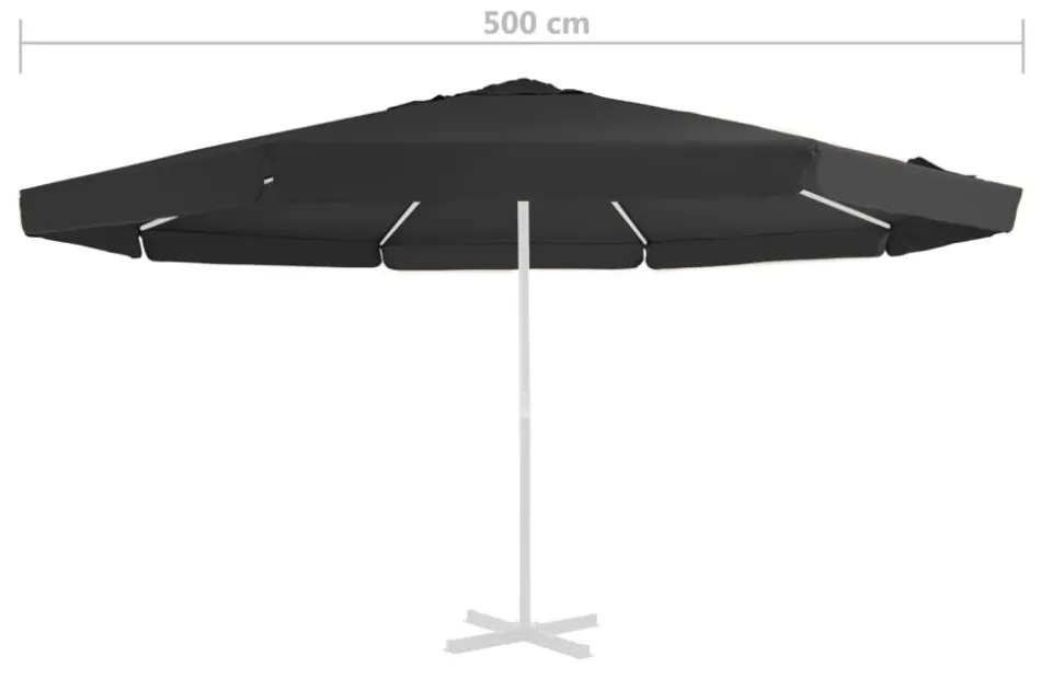 fekete kültéri napernyő csereponyva 500 cm