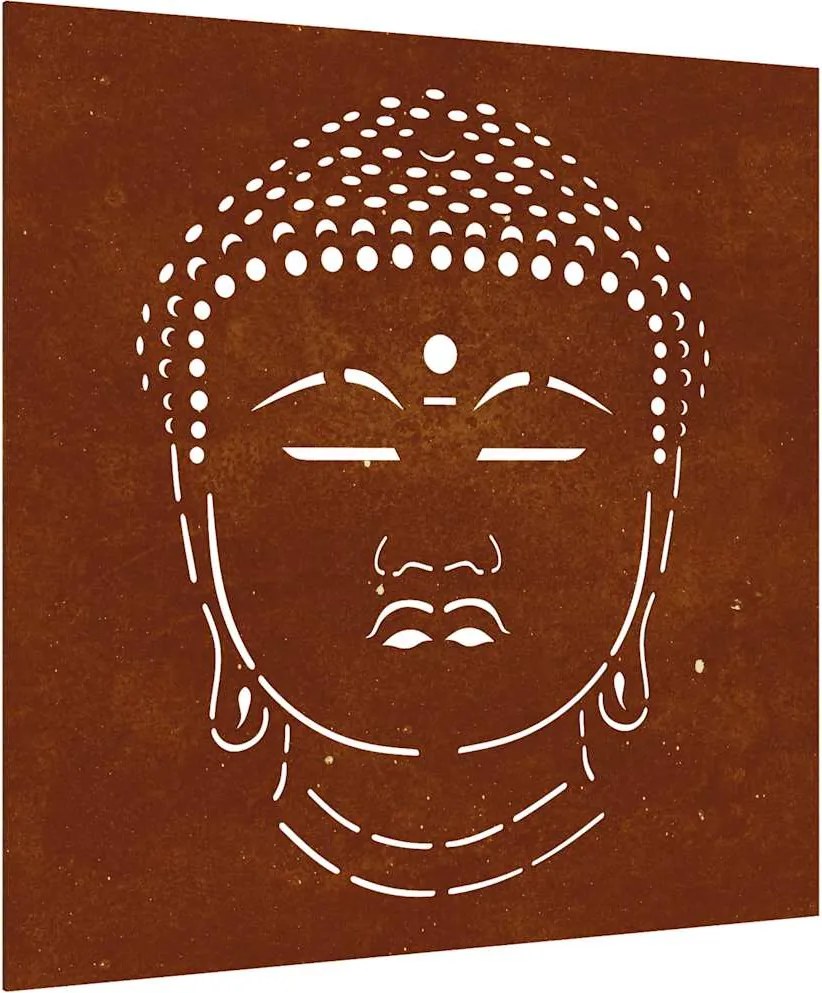 vidaXL Buddha fej mintás corten acél kerti faldísz 105 x 55 cm