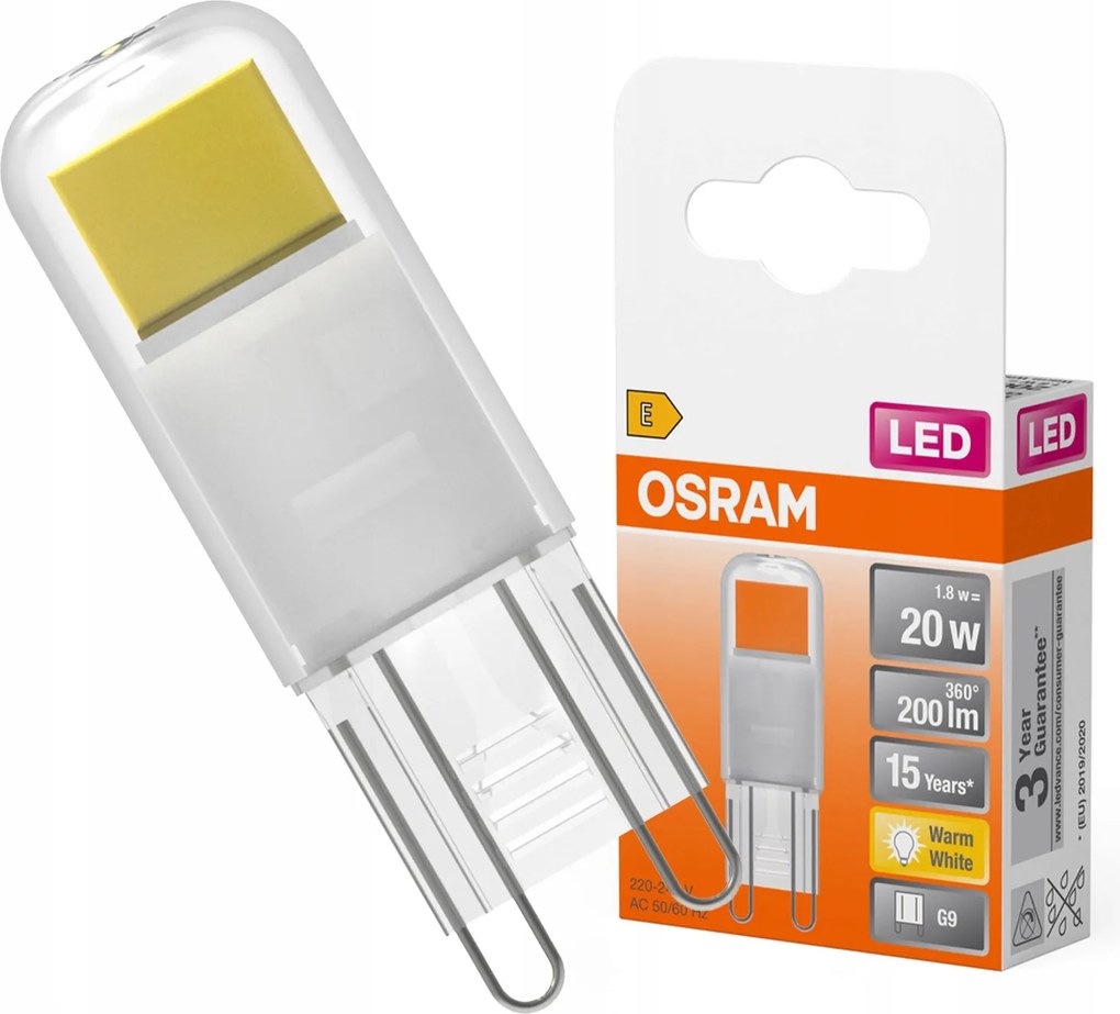 Led izzó Kapszula G9 1.8W 20W 200lm 2700K Meleg 320° Led Pin Osram