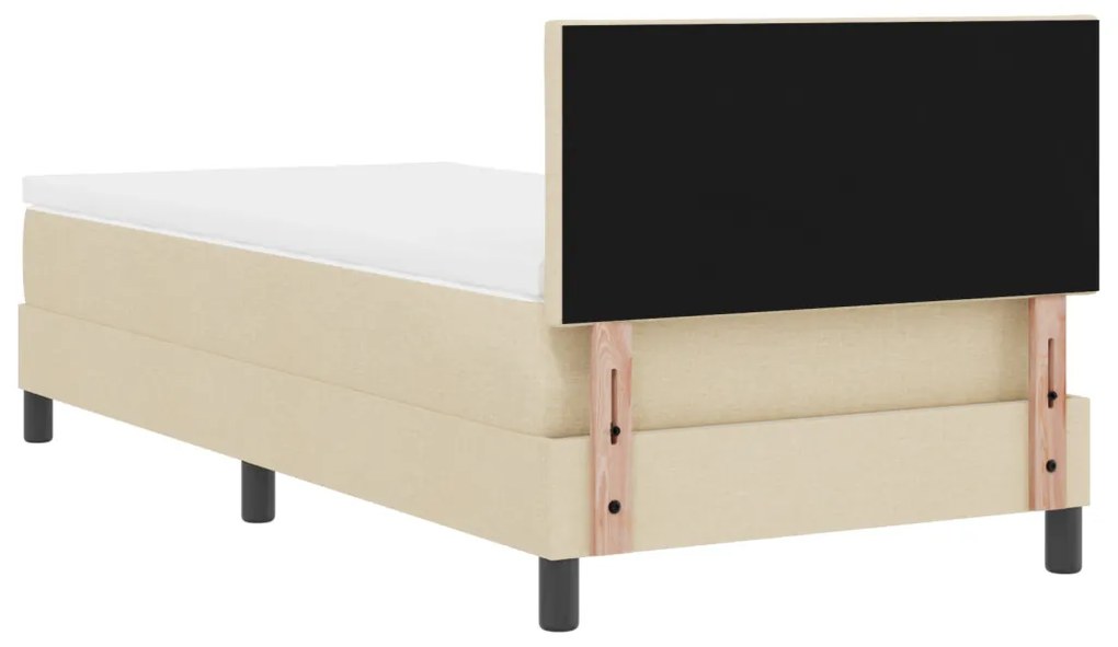 Box Spring Ágy Matraccal Krém 90x200 cm Szövet