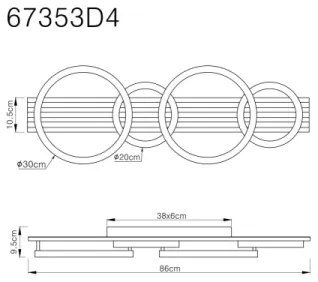 Globo 67353D4 - LED Mennyezeti lámpa TISHA LED/30W/230V 3000K 30x86 cm