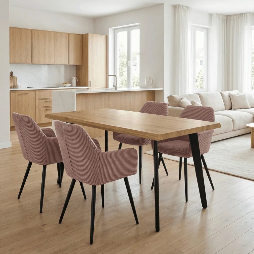 Étkezőszék rózsaszín kordbársony kárpittal – DCH-V4009 PINK6