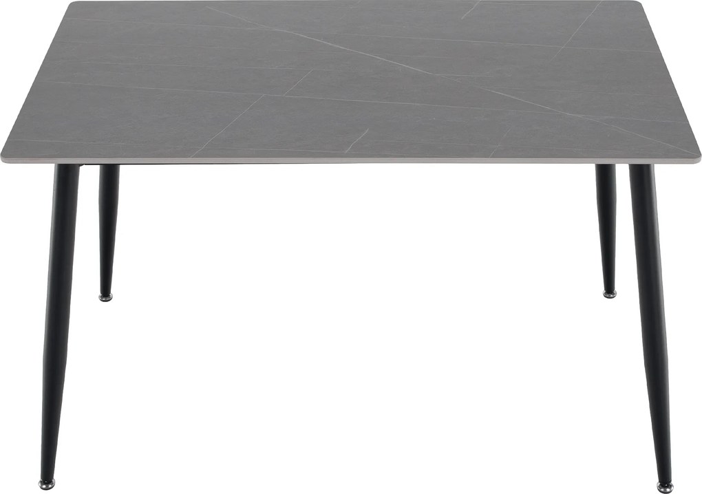 Étkezőasztal, szürke/fekete, 121x71 cm, FLORENC TYP 1