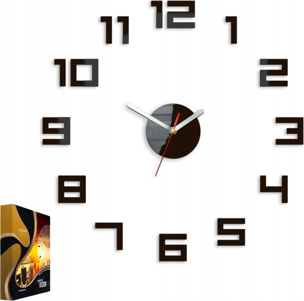 Modern stílusú falióra Akril Digit Wenge Kerek Kvarc