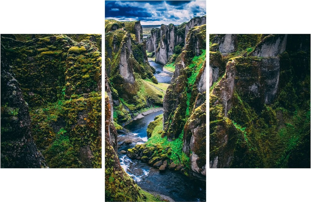 Kép - Folyó a sziklás völgyben (90x60 cm)