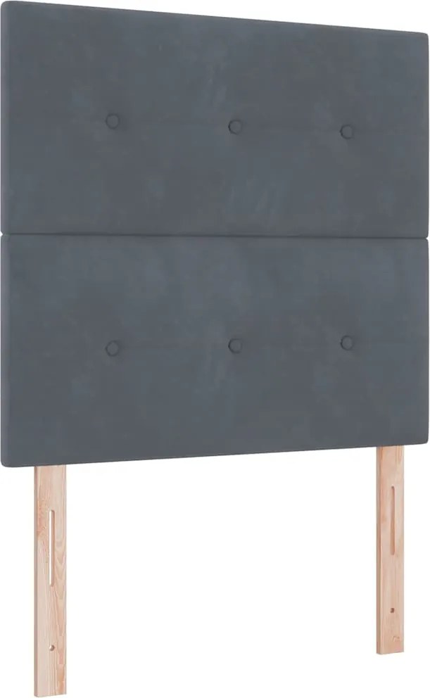 vidaXL Fejtámla Sötétszürke 100 cm Bársony