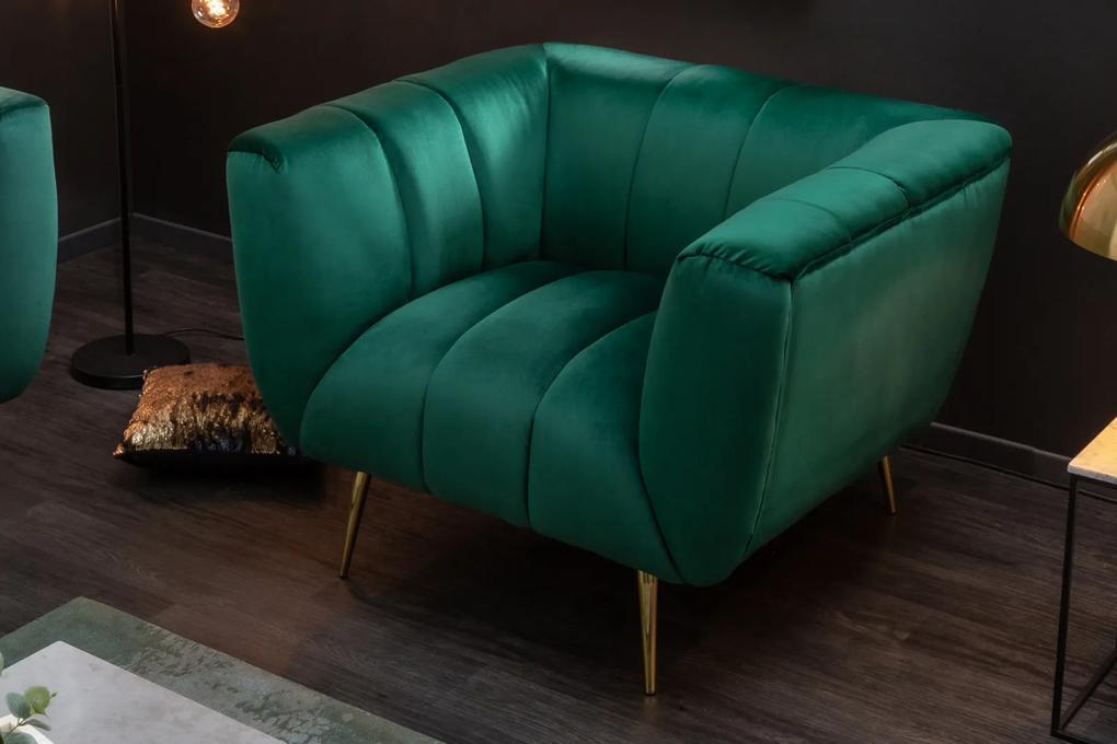 NOBLESSE exkluzív bársony fotel - smaragd