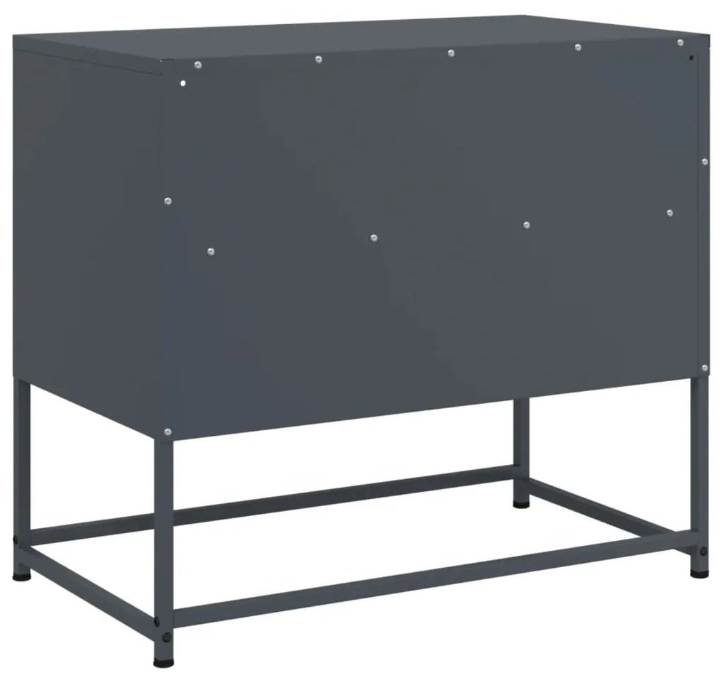antracitszürke acél TV-szekrény 68 x 39 x 60,5 cm