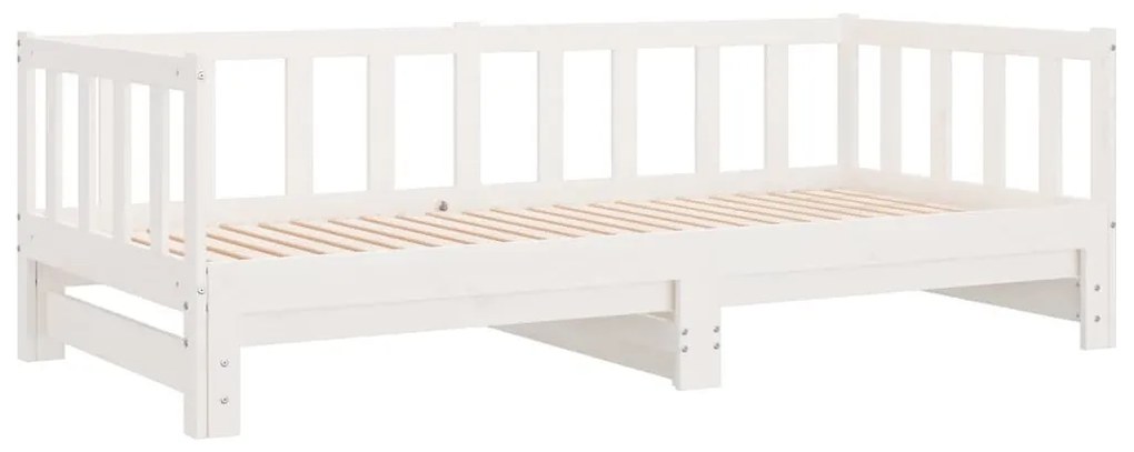 fehér tömör fenyőfa kihúzható kanapéágy 80 x 200 cm